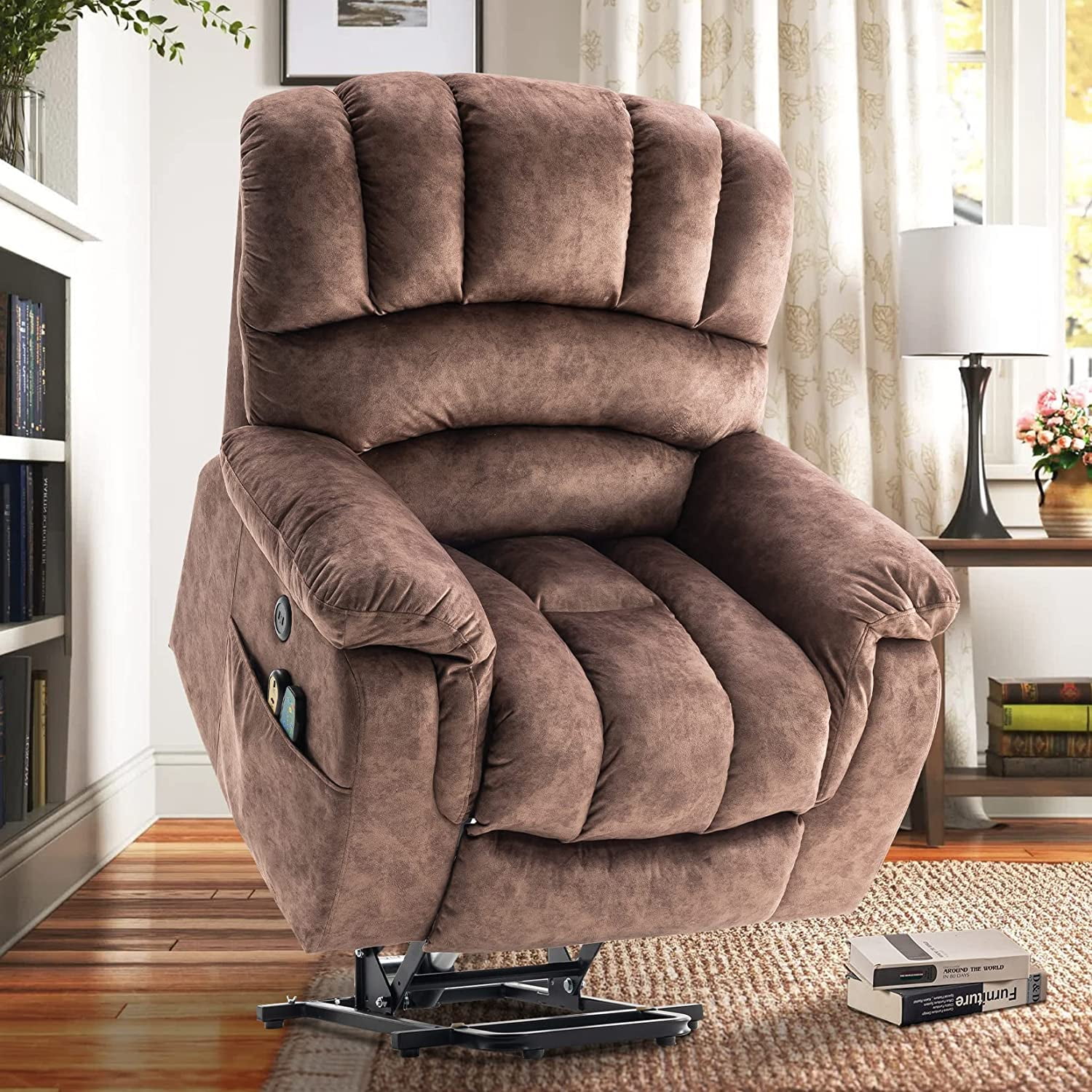 W WARMHOL Oversized Power Lift Chair for Elderly with Massage, Heat