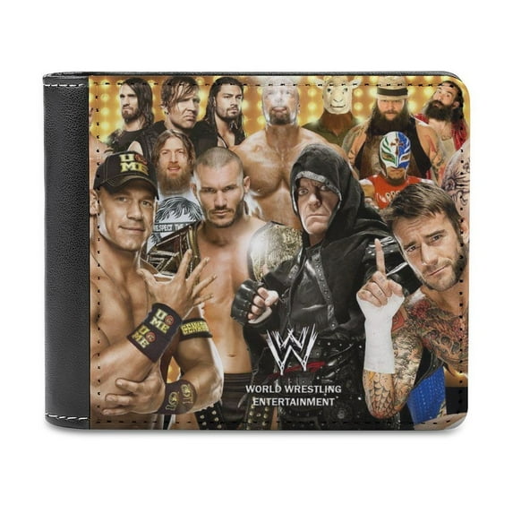 W-WE World Wre-stling Entertainment Wallets Large Capacity PU Leather Wallet Purse Card Holder Organizer Card Case
