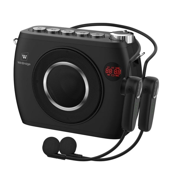 WinBridge Bluetooth Voice amplifier,with Two Wireless Headset Mic, Small, loud and lasting for a long time - S96