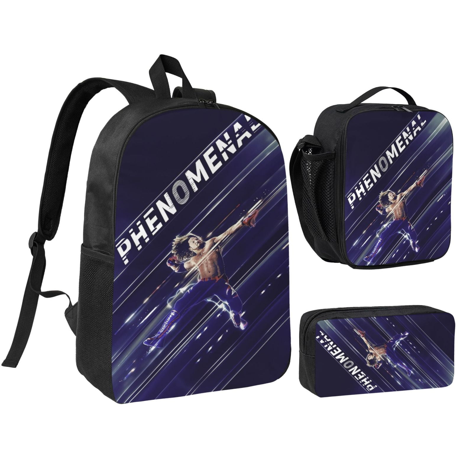 W-We Aj Styles 3pcs Backpack Set With Lunch Bag And Pencil Case, Lightweight Laptop Backpack, Large Capacity Shoulders Daypack, Durable Daily Travel Set For Work, Commute, Outdoor Use