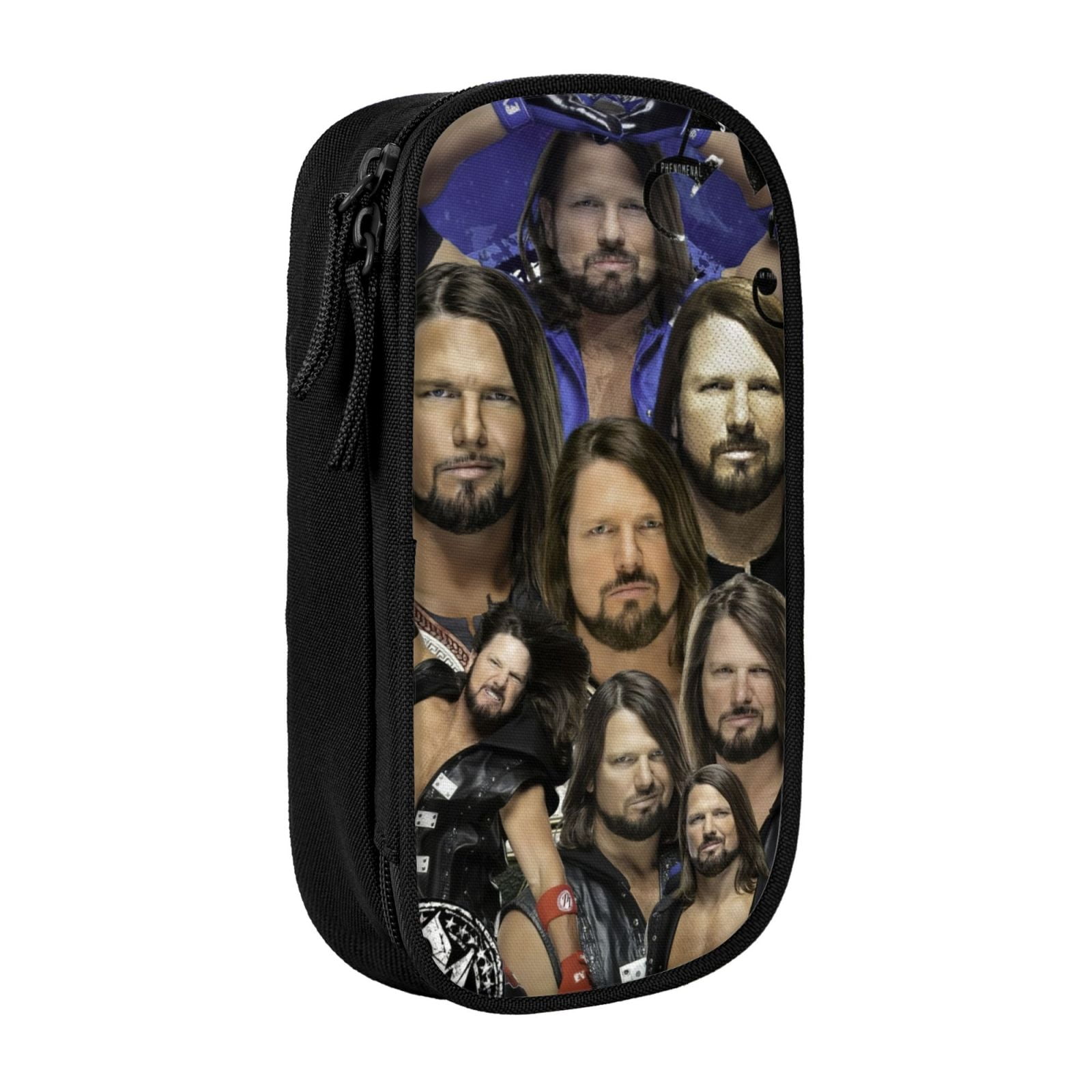 W-We Aj Styles Pencil Case With Dual Zipper Compartments, Multifunctional Storage Organizer With Inner Pockets And Pen Slots, Compact Pencil Pouch For Travel, Office, Daily Use