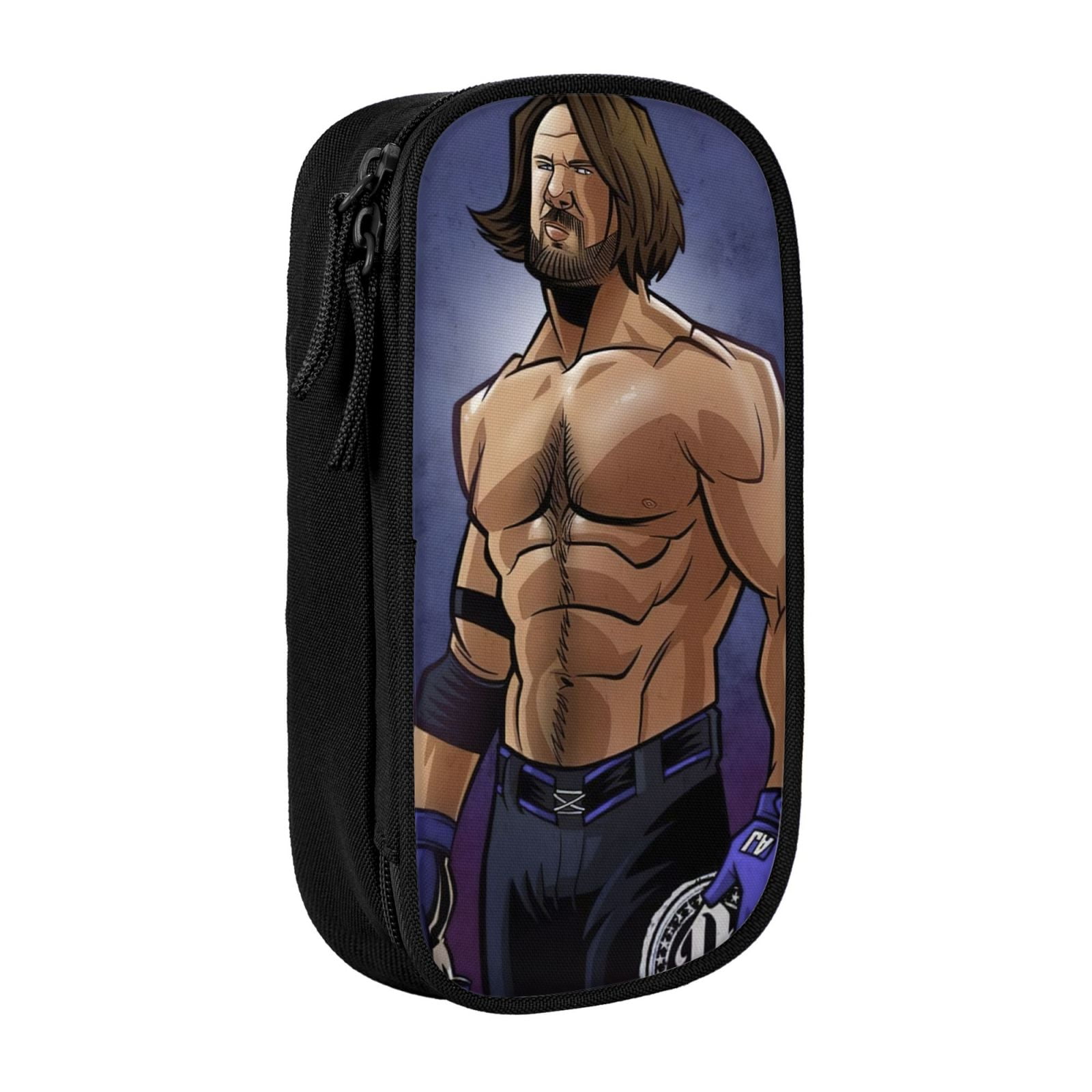 W-We Aj Styles Pencil Case With Dual Zipper Compartments, Multifunctional Storage Organizer With Inner Pockets And Pen Slots, Compact Pencil Pouch For Travel, Office, Daily Use