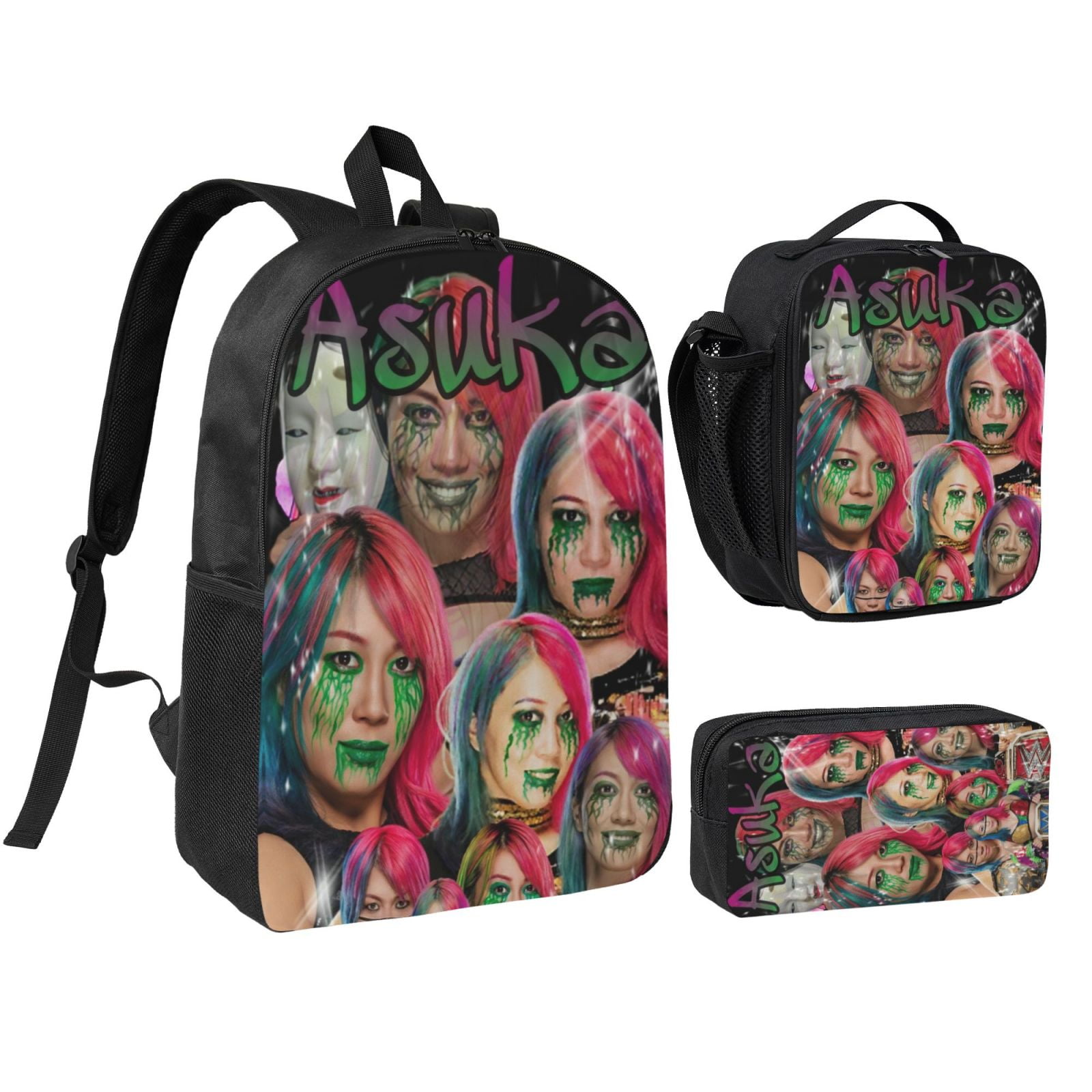 W-We Asuka 3pcs Backpack Set With Lunch Bag And Pencil Case, Lightweight Laptop Backpack, Large Capacity Shoulders Daypack, Durable Daily Travel Set For Work, Commute, Outdoor Use