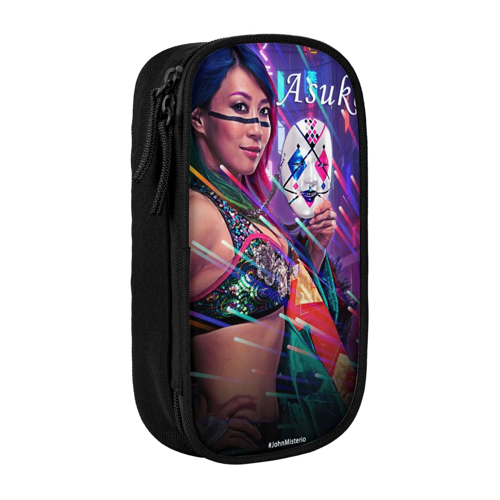 W-We Asuka Pencil Case With Dual Zipper Compartments, Multifunctional Storage Organizer With Inner Pockets And Pen Slots, Compact Pencil Pouch For Travel, Office, Daily Use