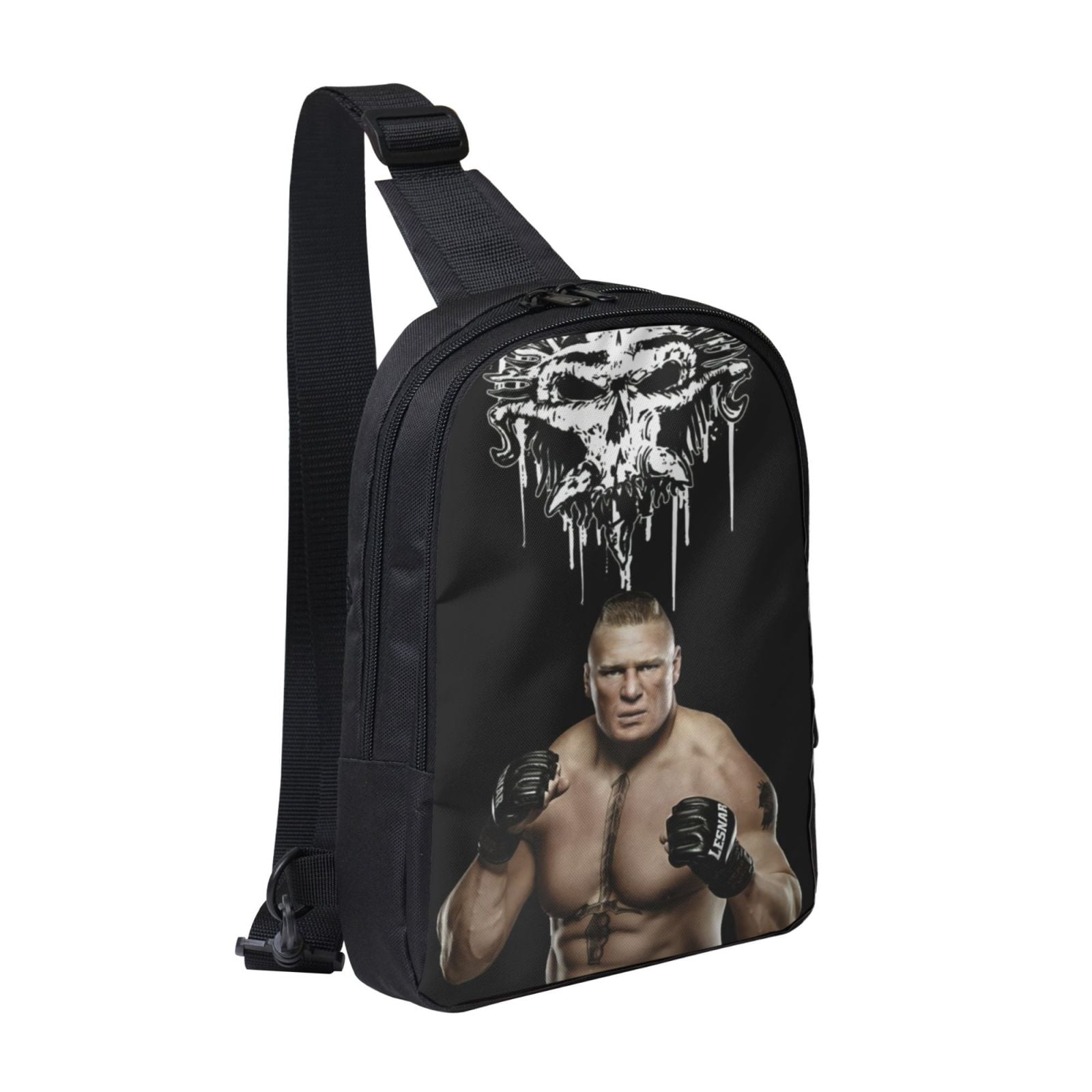 W-We Brock Lesnar Crossbody Sling Bag With Dual Zipper Compartments, Hiking Daypack Shoulder Bag, Water-Resistant Chest Bag Lightweight Small Bag For Daily Use, Travel, Running, Sports