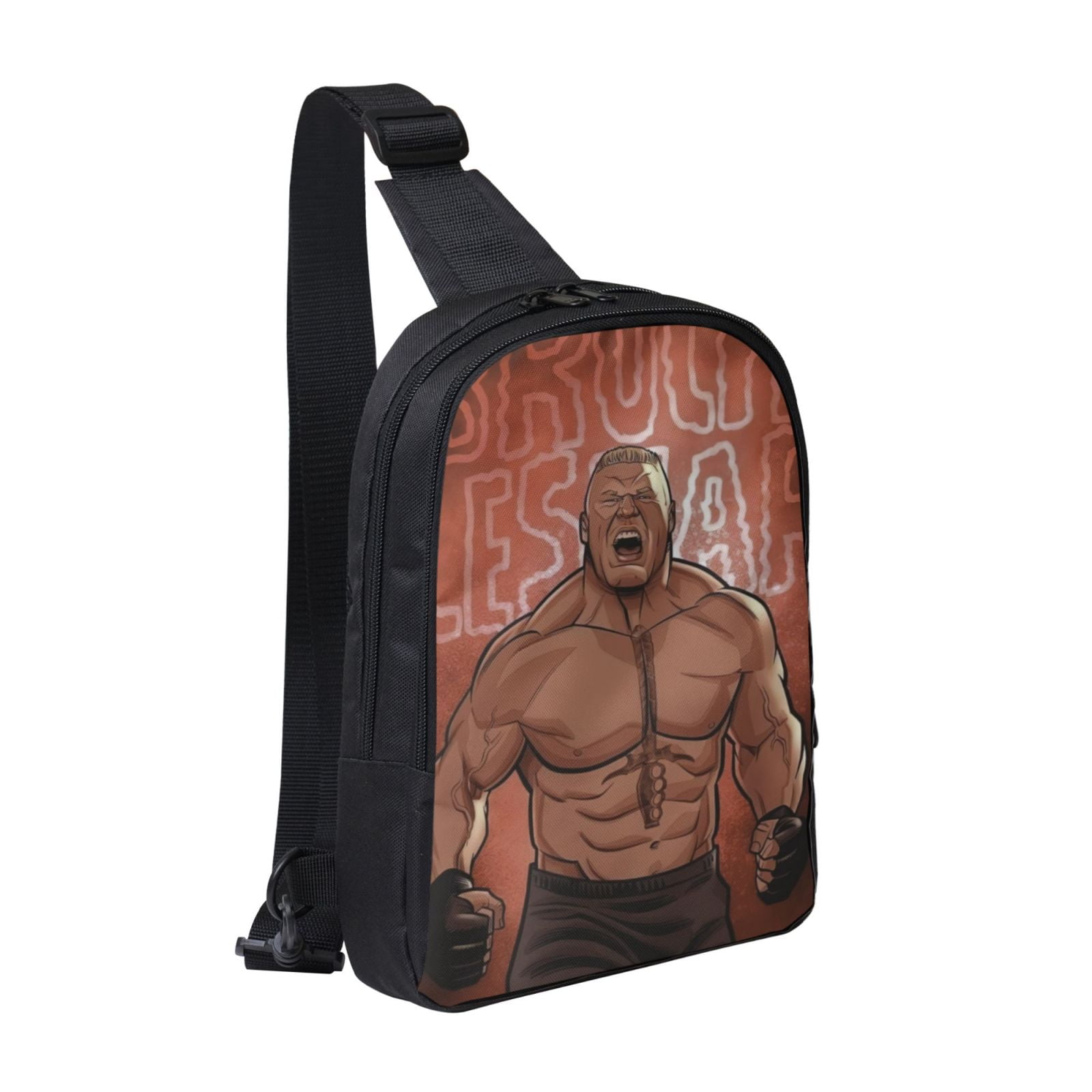 W-We Brock Lesnar Crossbody Sling Bag With Dual Zipper Compartments, Hiking Daypack Shoulder Bag, Water-Resistant Chest Bag Lightweight Small Bag For Daily Use, Travel, Running, Sports