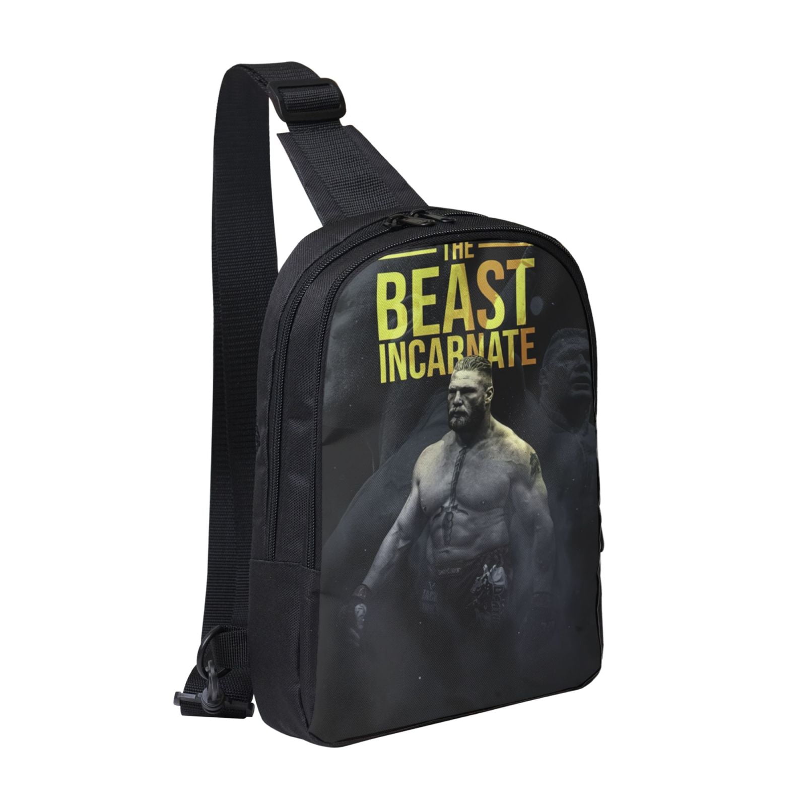 W-We Brock Lesnar Crossbody Sling Bag With Dual Zipper Compartments, Hiking Daypack Shoulder Bag, Water-Resistant Chest Bag Lightweight Small Bag For Daily Use, Travel, Running, Sports