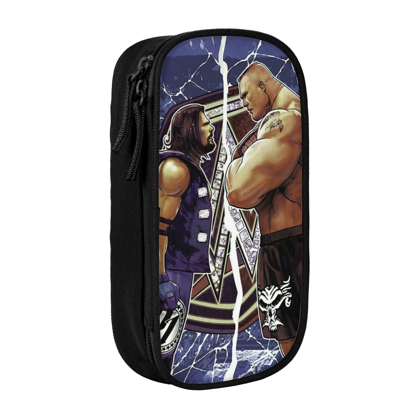 W-We Brock Lesnar Pencil Case With Dual Zipper Compartments, Multifunctional Storage Organizer With Inner Pockets And Pen Slots, Compact Pencil Pouch For Travel, Office, Daily Use