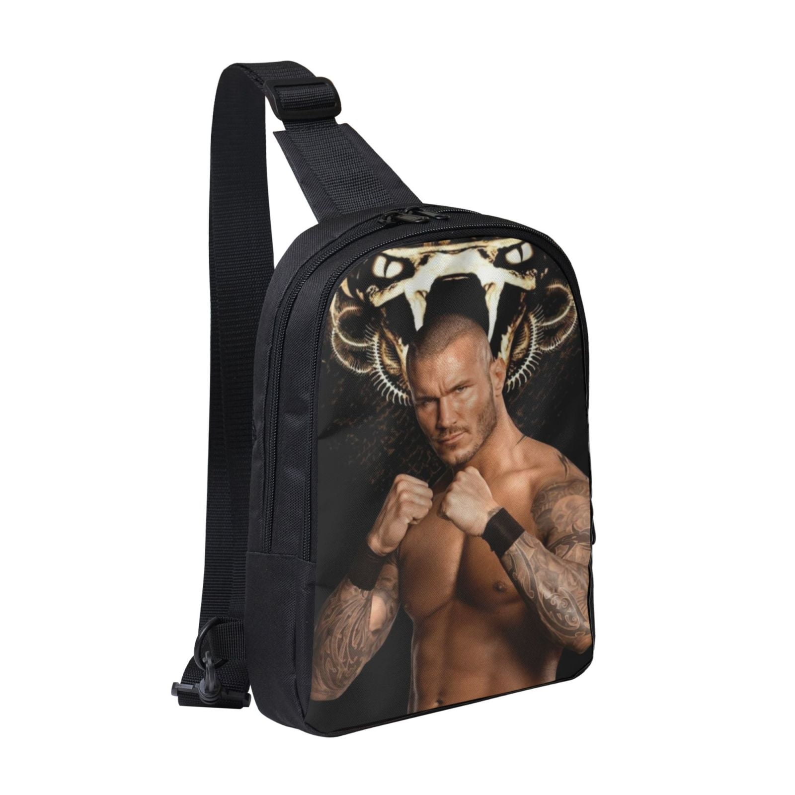 W-We Randy Orton Crossbody Sling Bag With Dual Zipper Compartments, Hiking Daypack Shoulder Bag, Water-Resistant Chest Bag Lightweight Small Bag For Daily Use, Travel, Running, Sports