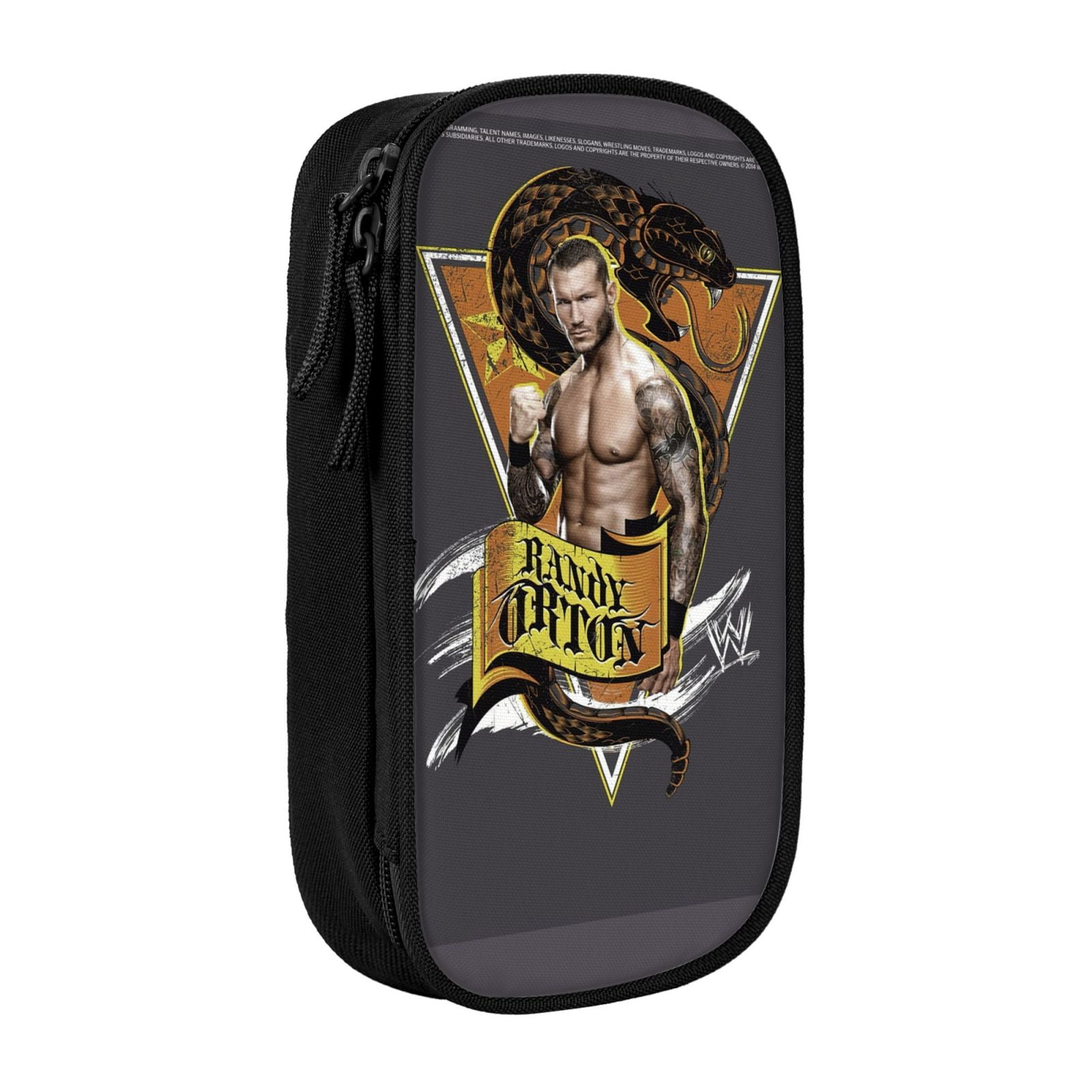 W-We Randy Orton Pencil Case With Dual Zipper Compartments, Multifunctional Storage Organizer With Inner Pockets And Pen Slots, Compact Pencil Pouch For Travel, Office, Daily Use