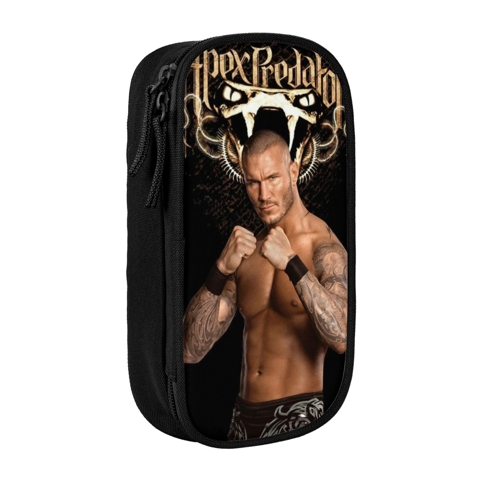 W-We Randy Orton Pencil Case With Dual Zipper Compartments, Multifunctional Storage Organizer With Inner Pockets And Pen Slots, Compact Pencil Pouch For Travel, Office, Daily Use