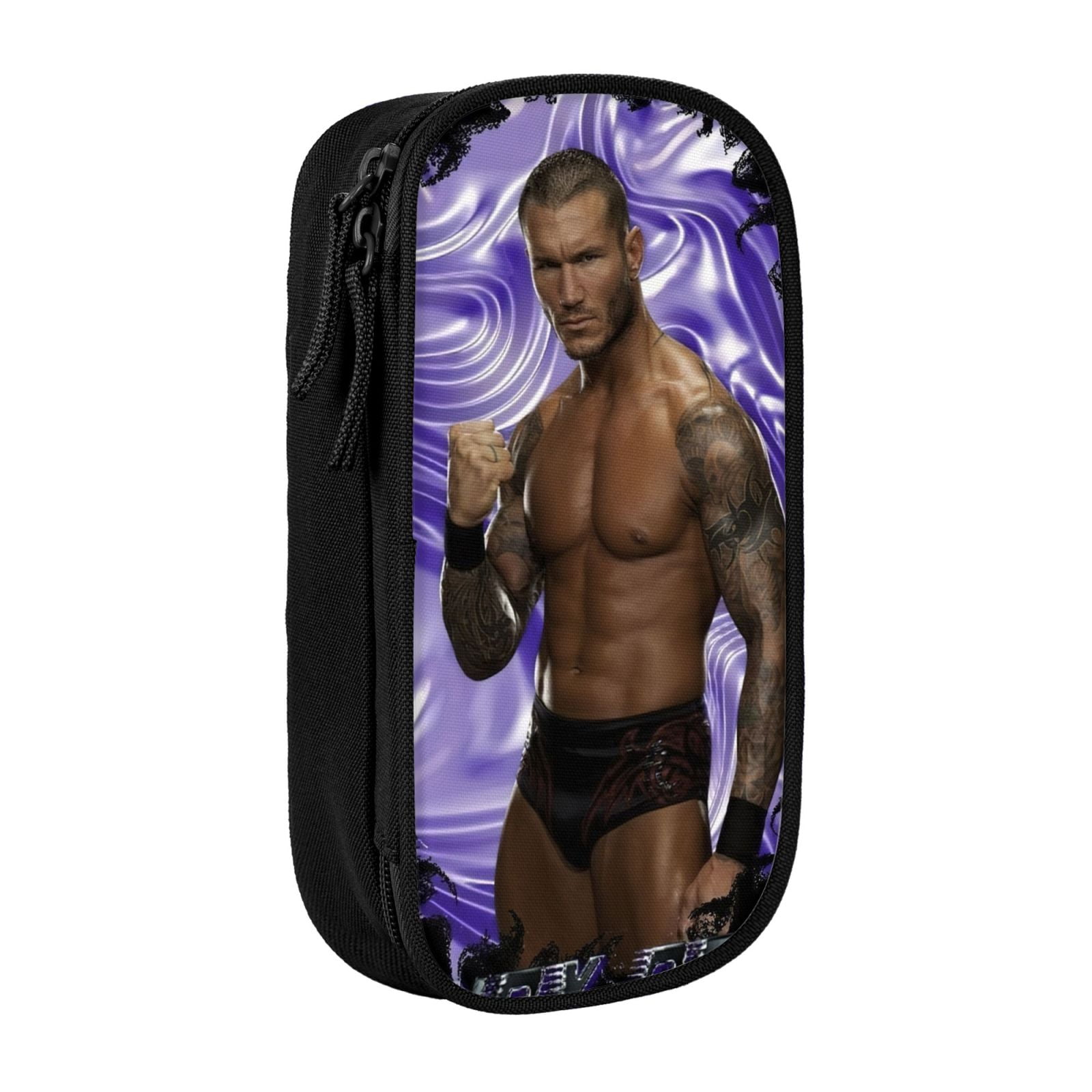 W-We Randy Orton Pencil Case With Dual Zipper Compartments, Multifunctional Storage Organizer With Inner Pockets And Pen Slots, Compact Pencil Pouch For Travel, Office, Daily Use