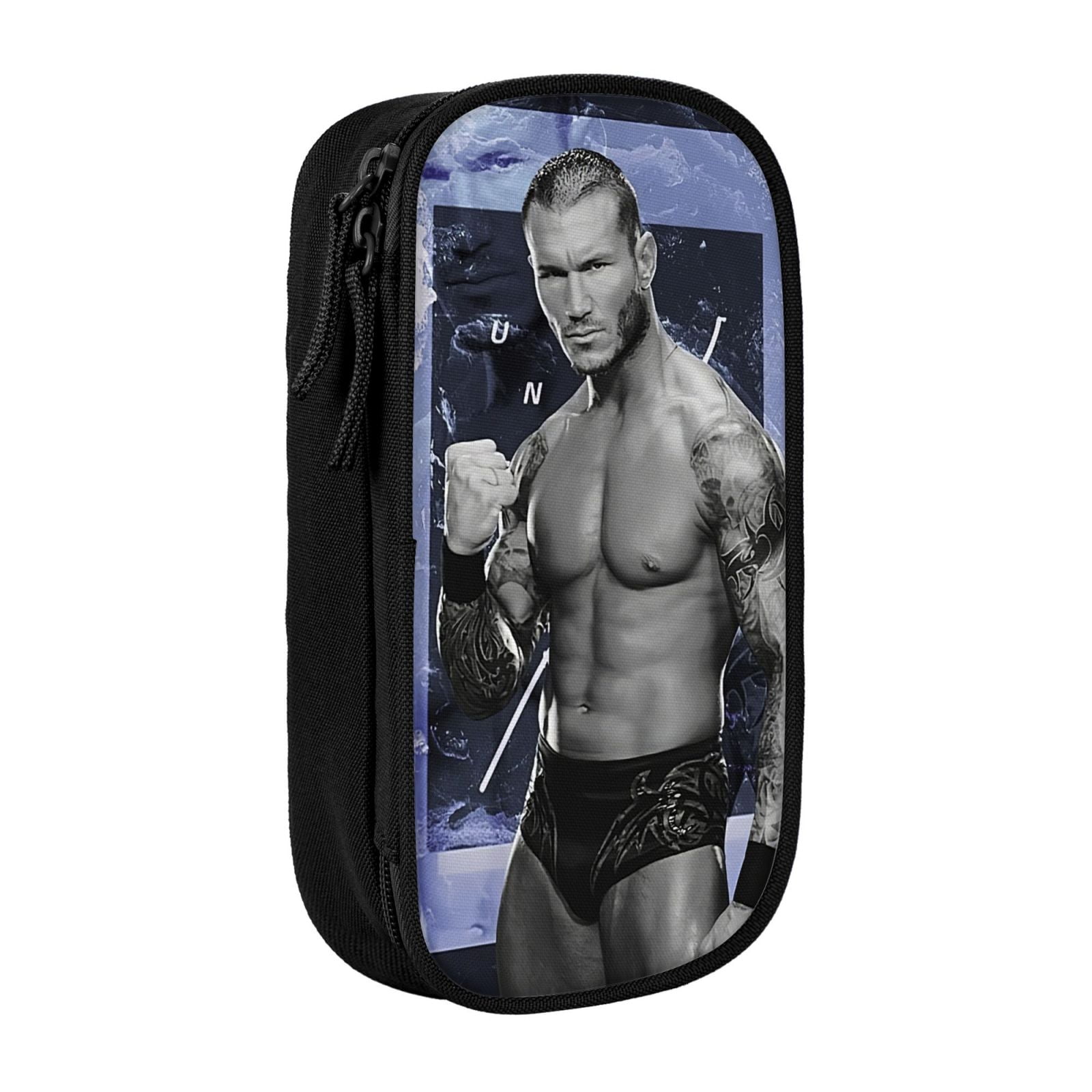 W-We Randy Orton Pencil Case With Dual Zipper Compartments, Multifunctional Storage Organizer With Inner Pockets And Pen Slots, Compact Pencil Pouch For Travel, Office, Daily Use