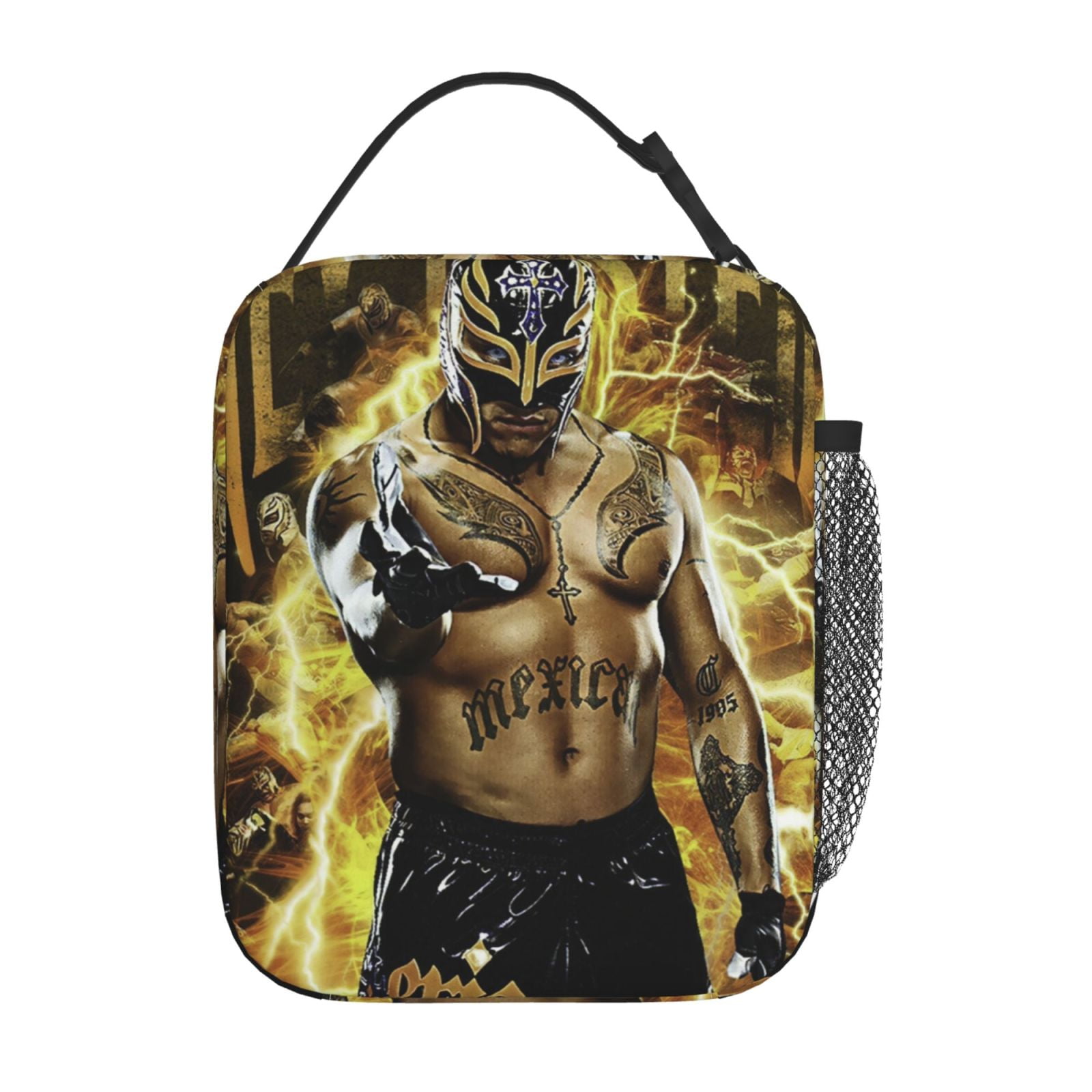 W-We Rey Mysterio Lunch Bag For Mens Womens, Insulated Lunch Bag, Portable Cooler Tote With Zippered Pockets, Reusable Lunch Box For Work, Travel, Picnic, Office, Easy To Clean