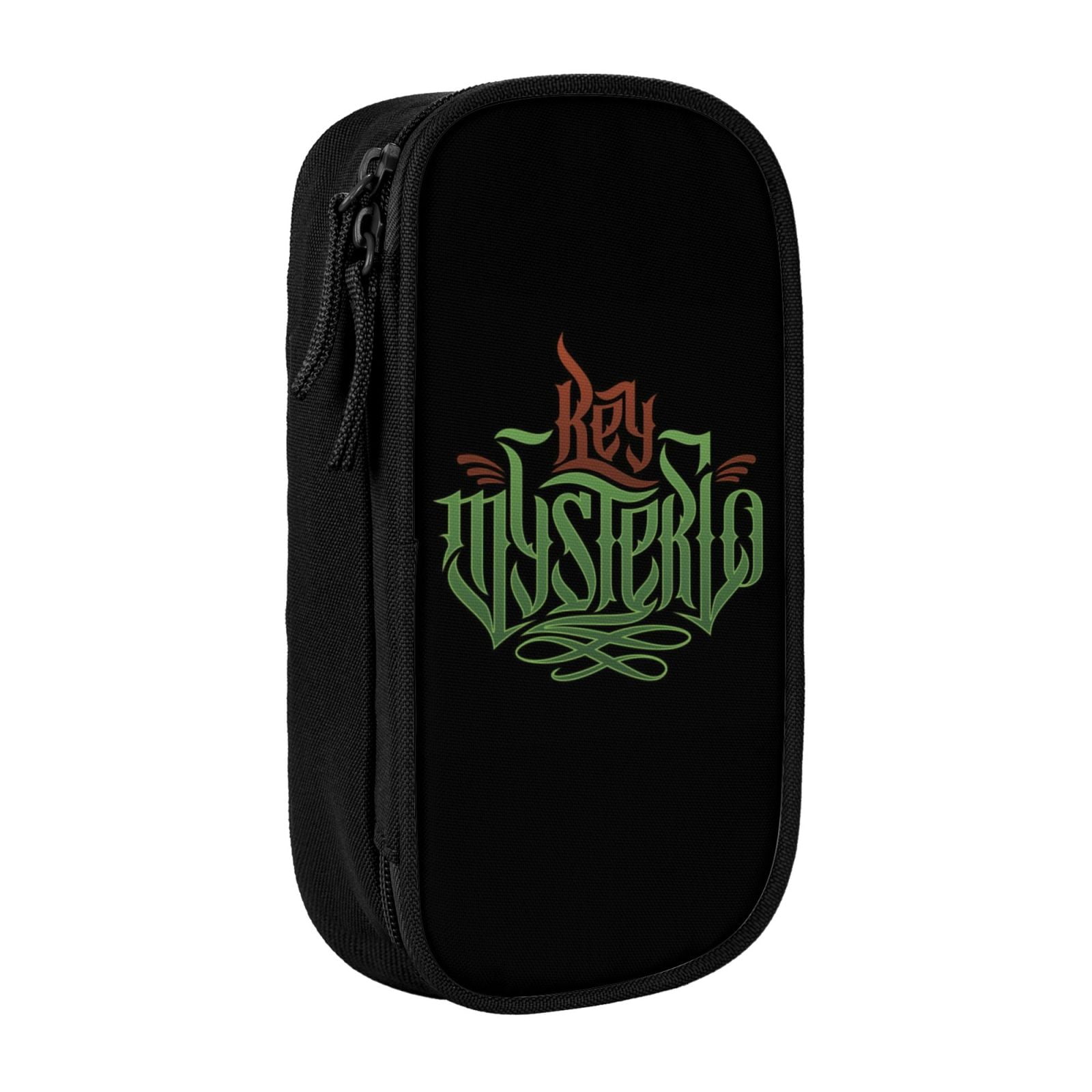 W-We Rey Mysterio Pencil Case With Dual Zipper Compartments, Multifunctional Storage Organizer With Inner Pockets And Pen Slots, Compact Pencil Pouch For Travel, Office, Daily Use