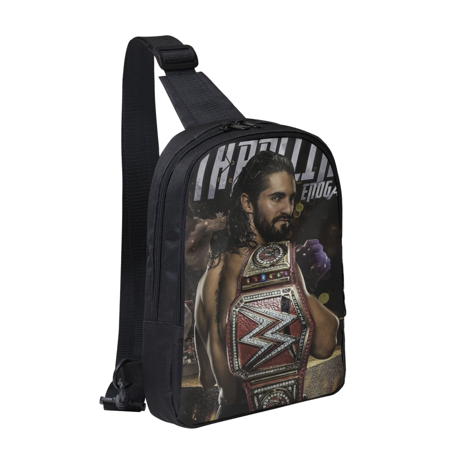 W-We Seth Rollins Crossbody Sling Bag With Dual Zipper Compartments, Hiking Daypack Shoulder Bag, Water-Resistant Chest Bag Lightweight Small Bag For Daily Use, Travel, Running, Sports