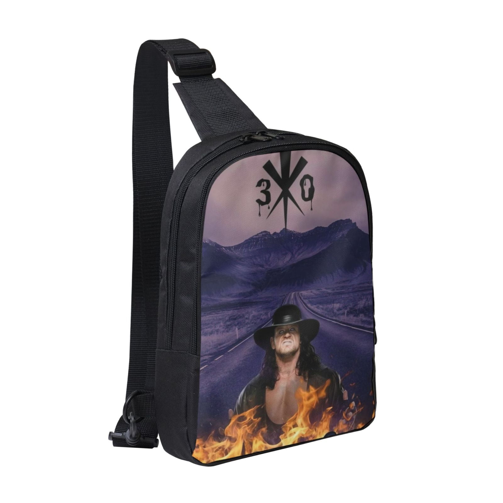 W-We The Undertaker Crossbody Sling Bag With Dual Zipper Compartments, Hiking Daypack Shoulder Bag, Water-Resistant Chest Bag Lightweight Small Bag For Daily Use, Travel, Running, Sports
