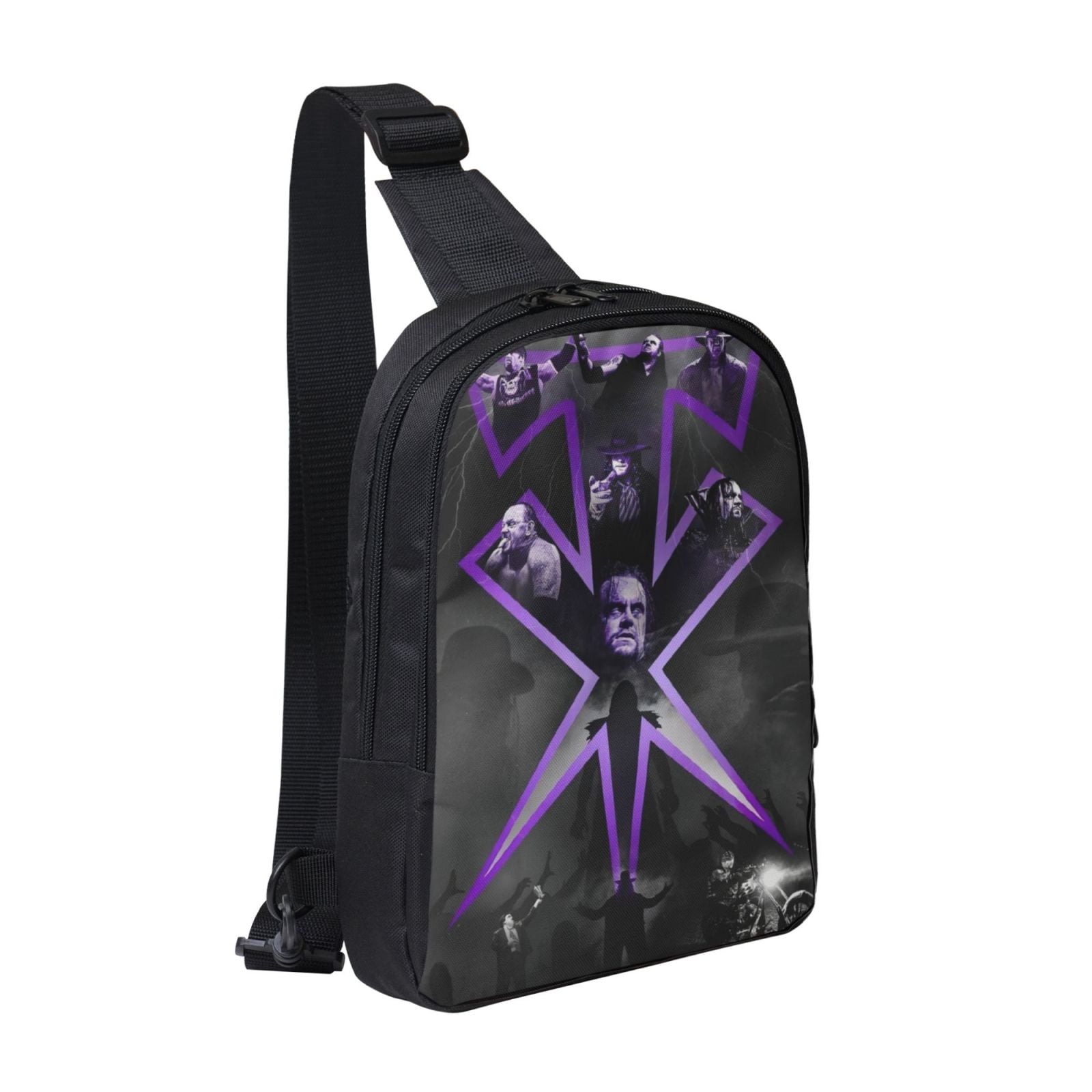 W-We The Undertaker Crossbody Sling Bag With Dual Zipper Compartments, Hiking Daypack Shoulder Bag, Water-Resistant Chest Bag Lightweight Small Bag For Daily Use, Travel, Running, Sports