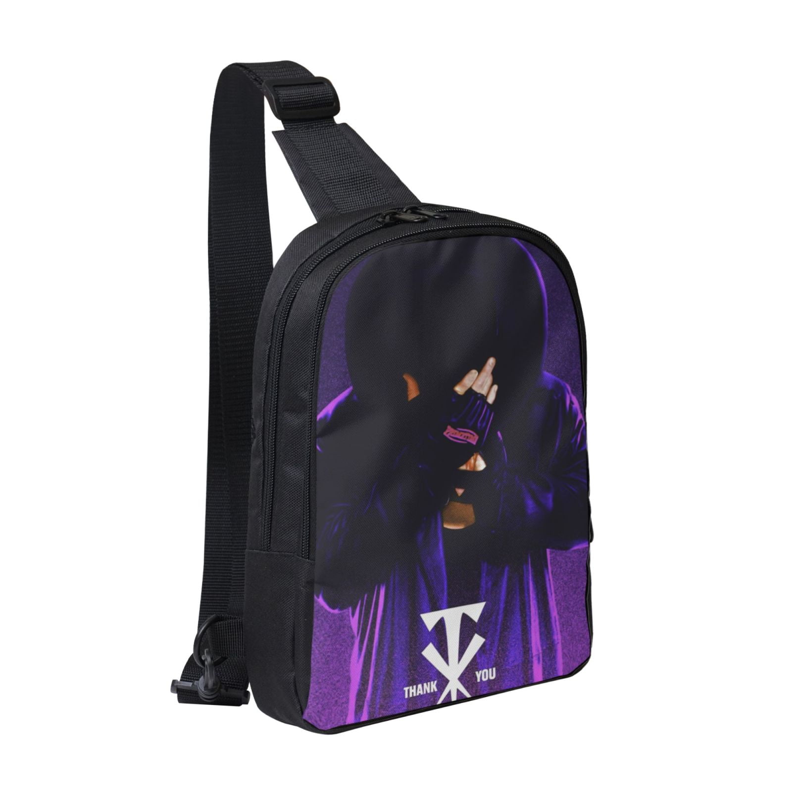W-We The Undertaker Crossbody Sling Bag With Dual Zipper Compartments, Hiking Daypack Shoulder Bag, Water-Resistant Chest Bag Lightweight Small Bag For Daily Use, Travel, Running, Sports
