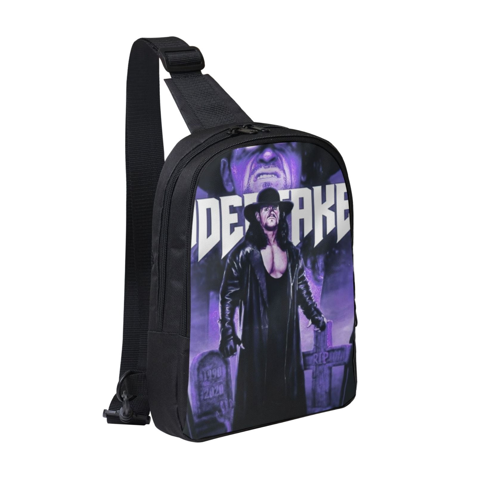 W-We The Undertaker Crossbody Sling Bag With Dual Zipper Compartments, Hiking Daypack Shoulder Bag, Water-Resistant Chest Bag Lightweight Small Bag For Daily Use, Travel, Running, Sports