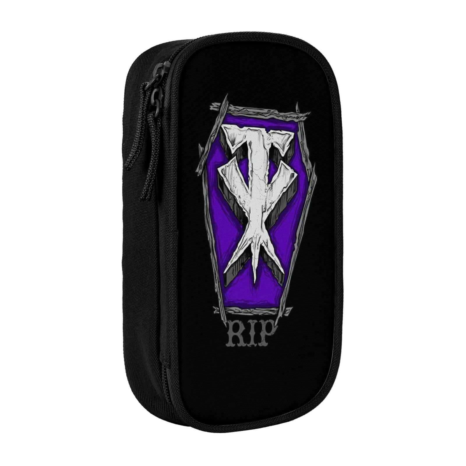 W-We The Undertaker Pencil Case With Dual Zipper Compartments, Multifunctional Storage Organizer With Inner Pockets And Pen Slots, Compact Pencil Pouch For Travel, Office, Daily Use