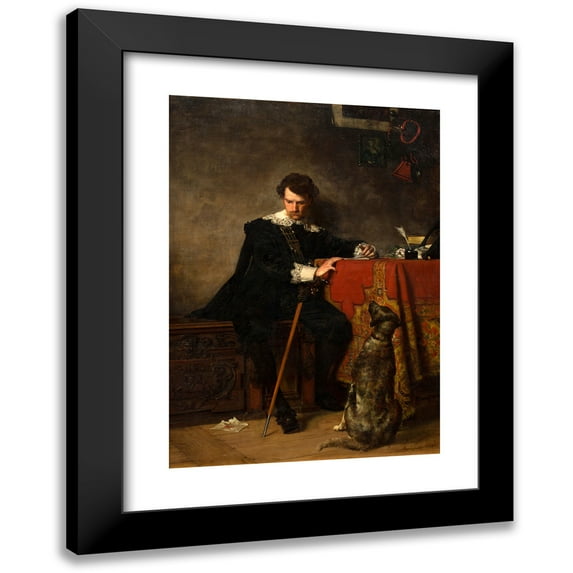 Władysław Czachórski 11x14 Black Modern Framed Museum Art Print Titled - Love Letter (1880)