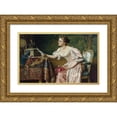 thumbnail image 1 of Władysław Czachórski 14x11 Gold Ornate Wood Frame and Double Matted Museum Art Print Titled - The Invitation (1897), 1 of 4