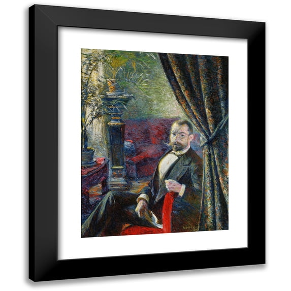 Władysław Podkowiński 12x14 Black Modern Framed Museum Art Print Titled - Portrait of a Man (1891)