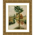 thumbnail image 1 of Władysław Podkowiński 19x24 Gold Ornate Framed and Double Matted Museum Art Print Titled - Haystacks at a Stream, 1 of 4