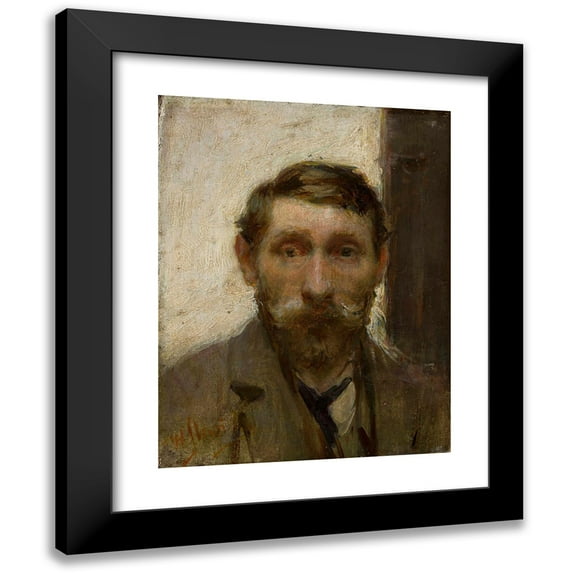 Władysław Ślewiński 12x14 Black Modern Framed Museum Art Print Titled - Self-Portrait (circa 1898)