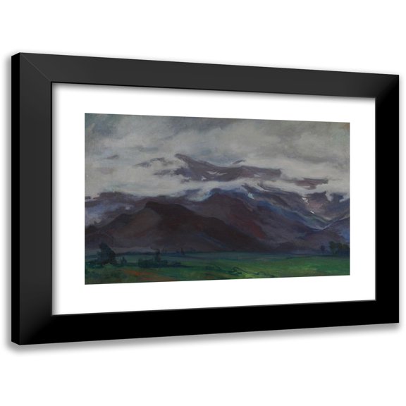 Władysław Ślewiński 14x11 Black Modern Framed Museum Art Print Titled - Clouds Over Flatland Below the Tatra Mountains (circa 1908)