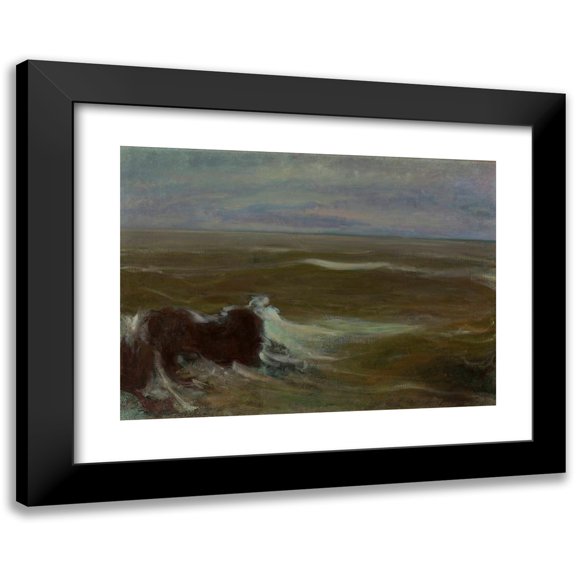 Władysław Ślewiński 14x11 Black Modern Framed Museum Art Print Titled - Rough Sea (circa 1896)