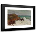 thumbnail image 1 of Władysław Ślewiński 18x14 Black Modern Framed Museum Art Print Titled - Waves in a Rocky Bay (circa 1903), 1 of 5