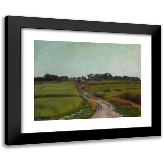 Władysław Ślewiński 18x15 Black Modern Framed Museum Art Print Titled - Road Among Fields (circa 1912)
