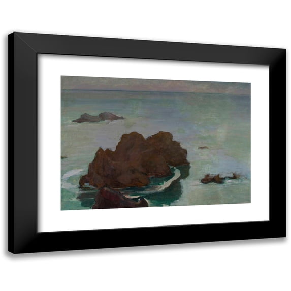 Władysław Ślewiński 24x18 Black Modern Framed Museum Art Print Titled - Rocky Isle (circa 1896)