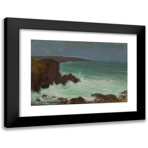 Władysław Ślewiński 24x18 Black Modern Framed Museum Art Print Titled - Storm of Waves