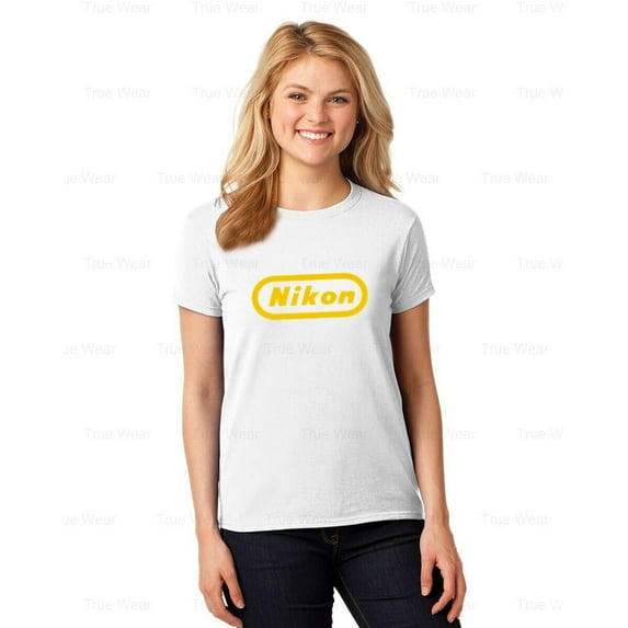 WéarCLOTHING Nikon Camera Logo T-Shirt Men's, Photography, Camera, Lens, DSLR, Photo, Equipment , for Unisex, up to size 5XL