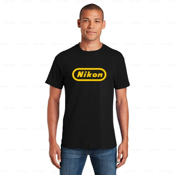 WéarCLOTHING Nikon Camera Logo T-Shirt Men's, Photography, Camera, Lens, DSLR, Photo, Equipment , for Unisex, up to size 5XL