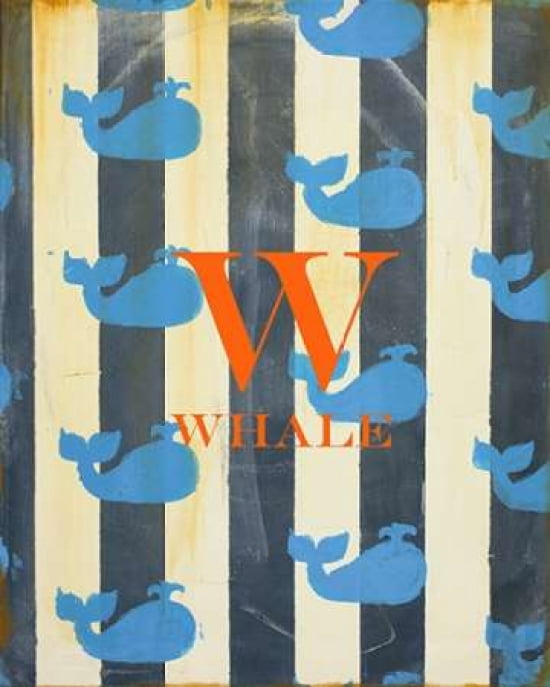 W is for Whale Canvas Art - Melissa Lyons (24 x 30)