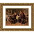 thumbnail image 1 of Włodzimierz J. Makowski 18x15 Gold Ornate Wood Frame and Double Matted Museum Art Print Titled - Conversation, 1 of 4