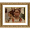 thumbnail image 1 of Włodzimierz Tetmajer 14x12 Gold Ornate Wood Frame and Double Matted Museum Art Print Titled - Two Female Heads, 1 of 4
