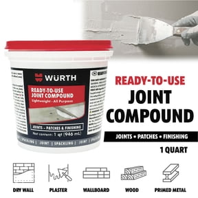 Würth Ready-to-Use Lightweight Joint Compound, 32oz (1 Quart), Pre-Mixed