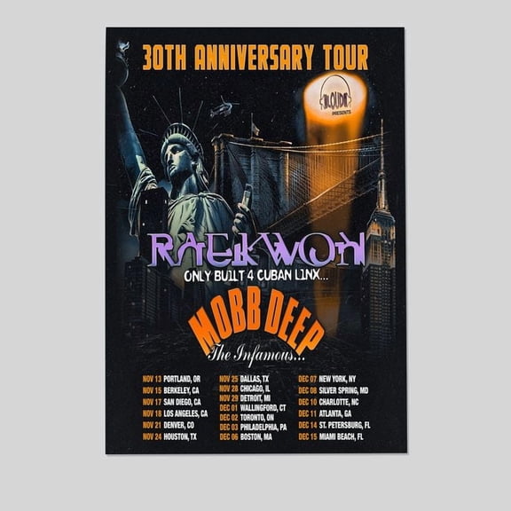 W.u T ang 30th Anniversary Tour Poster One Sheet Wall Size 24''x36''-Gategoo