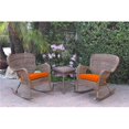 thumbnail image 1 of W00212-2-RCES016 Windsor Honey Wicker Rocker Chair & End Table Set with Orange Cushion, 1 of 1