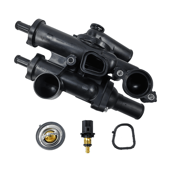 Thermostat Housing Assembly Kit with Sensor | Fit for Chrysler 200 Sebring, Dodge Avenger Caliber Journey, Jeep Compass Patriot | OE# 68003582AB 902-319 4884571AB 55111016AD