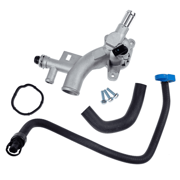 Aluminum Engine Coolant Thermostat Housing Water Outlet w/Inlet Hose & Oil Cooler Hose | Fit for Chevrolet (Chevy) Cruze Sonic Trax, Buick Encore 1.4L | OE 25193922 1511105 55596898 13251447 55596898
