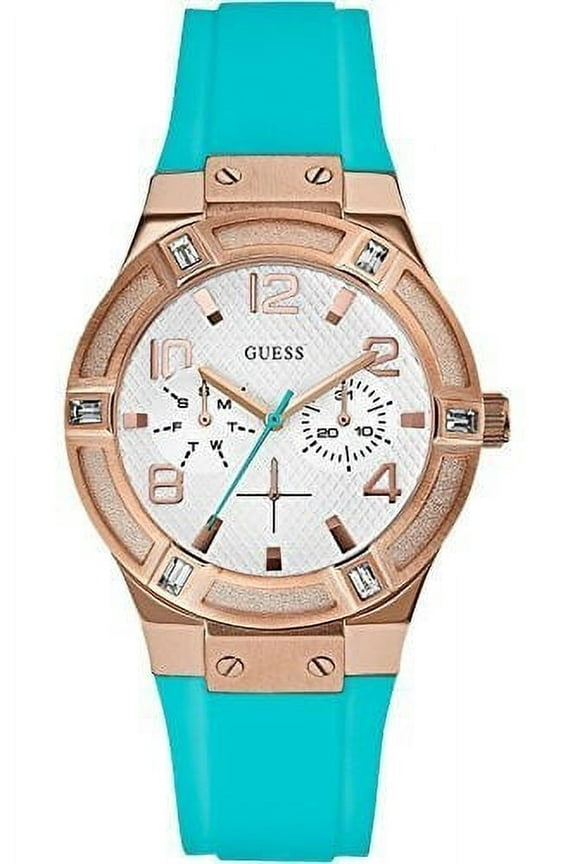 W0564L3 Women's Jet Setter Multifunction,Gold Rose Tone Case,Silicone/Rubber Strap,50m WR