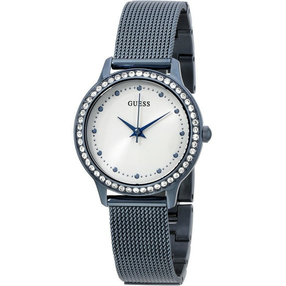 W0647L4,Women's Dress,stainless steel,Metalic Blue-Tone,Crystal Accented Bezel,WR