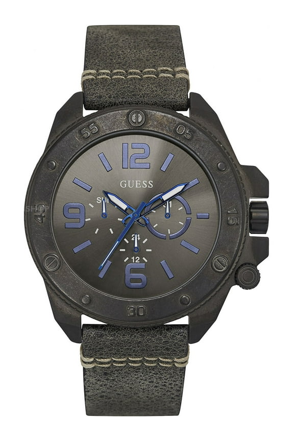 W0659G3,Men's Dress Sport,Multi-function,Leather Strap,Dark Tone,Stainless Steel Case,50m WR