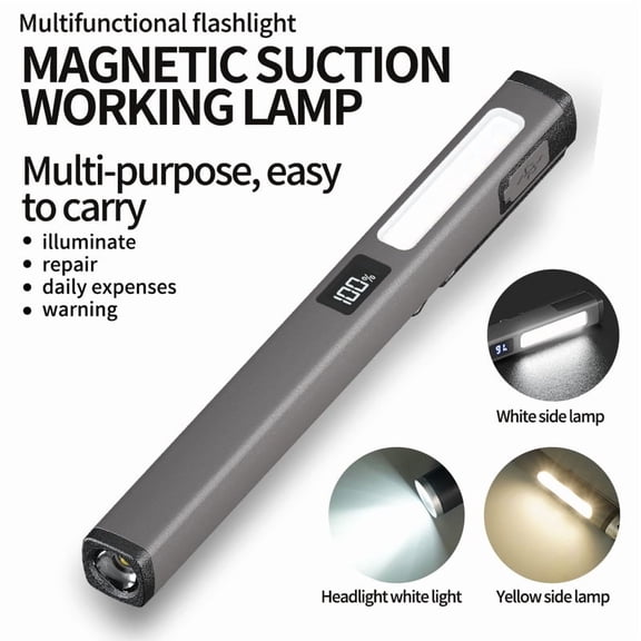 W08 Pen Light Flashlight, USB-C Rechargeable LED Pen Flashlight with Clip, 6 Modes Pocket Flashlight, IPX4 Waterproof Work Light for Inspection, Camping, Emergency